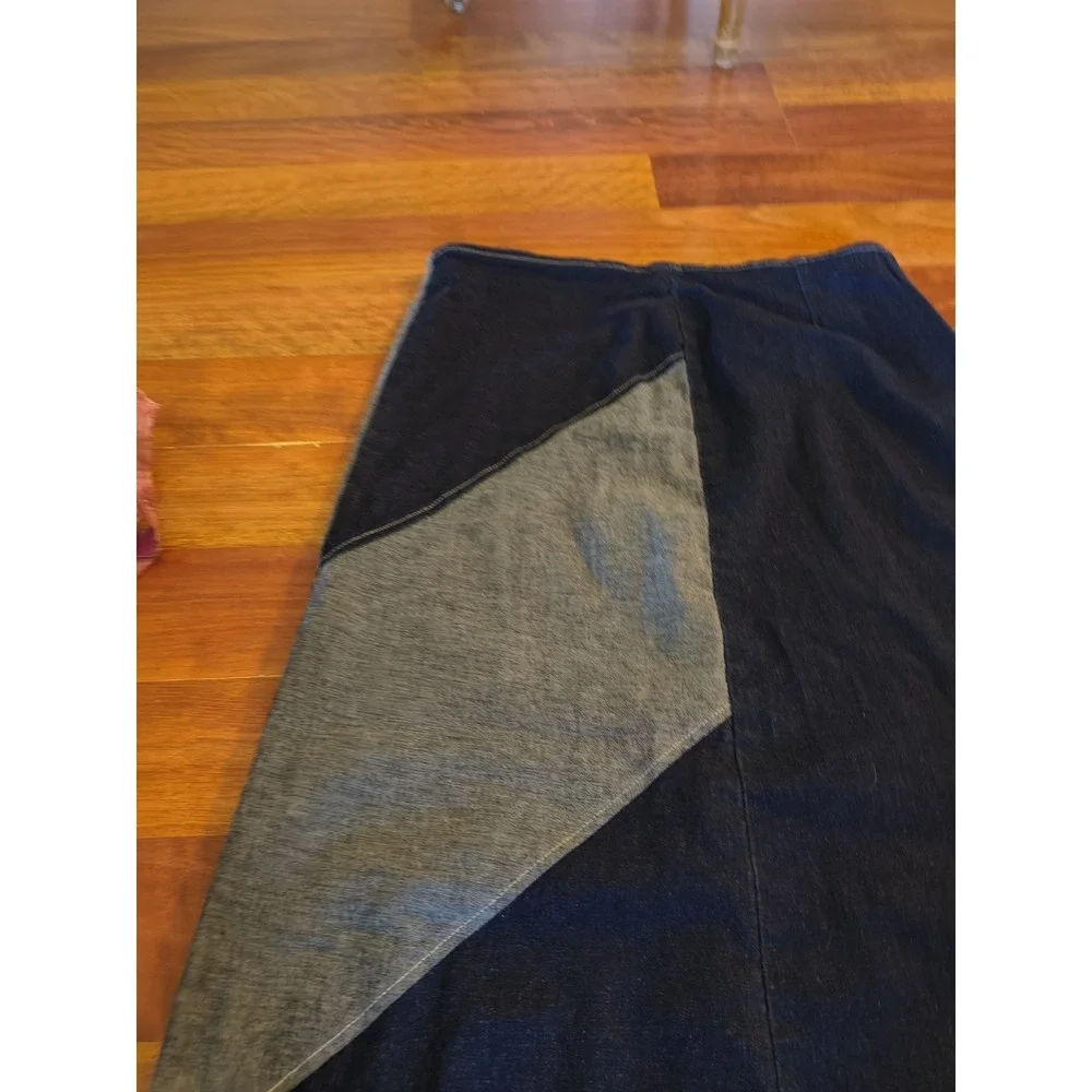 Rave Stretch Denim Patchwork Maxi Skirt XL - Picture 8 of 13